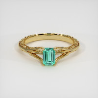1.12 Ct. Emerald Ring, 18K Yellow Gold 1