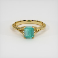 1.64 Ct. Emerald Ring, 18K Yellow Gold 1