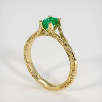 0.37 Ct. Emerald Ring, 18K Yellow Gold 2