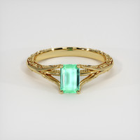 1.04 Ct. Emerald Ring, 18K Yellow Gold 1