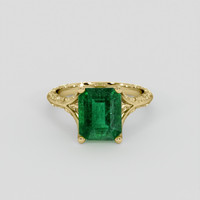3.59 Ct. Emerald Ring, 18K Yellow Gold 1