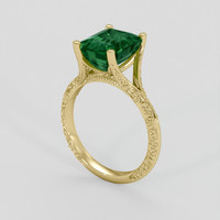 3.59 Ct. Emerald Ring, 18K Yellow Gold 2