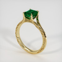 1.33 Ct. Emerald Ring, 18K Yellow Gold 2