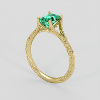 0.73 Ct. Emerald Ring, 18K Yellow Gold 2