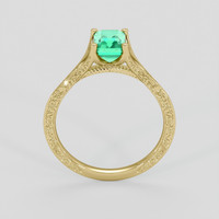 0.73 Ct. Emerald Ring, 18K Yellow Gold 3