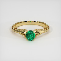 0.40 Ct. Emerald Ring, 18K Yellow Gold 1
