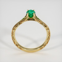 0.40 Ct. Emerald Ring, 18K Yellow Gold 3