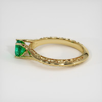 0.40 Ct. Emerald Ring, 18K Yellow Gold 4