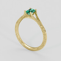 0.51 Ct. Emerald Ring, 18K Yellow Gold 2