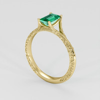 0.69 Ct. Emerald Ring, 18K Yellow Gold 2