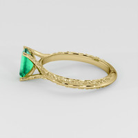 0.69 Ct. Emerald Ring, 18K Yellow Gold 4