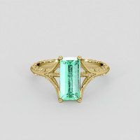 1.94 Ct. Emerald Ring, 18K Yellow Gold 1