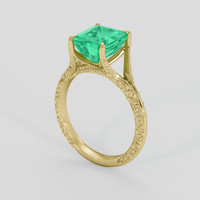 2.23 Ct. Emerald Ring, 18K Yellow Gold 2
