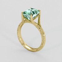 2.56 Ct. Emerald Ring, 18K Yellow Gold 2