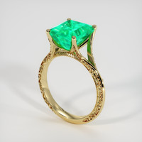3.78 Ct. Emerald Ring, 18K Yellow Gold 2