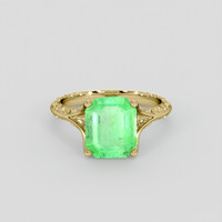 2.35 Ct. Emerald Ring, 18K Yellow Gold 1