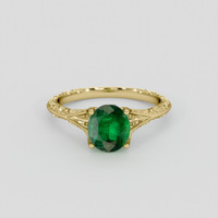 1.50 Ct. Emerald Ring, 18K Yellow Gold 1