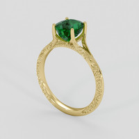 1.50 Ct. Emerald Ring, 18K Yellow Gold 2