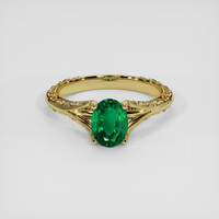 1.04 Ct. Emerald Ring, 18K Yellow Gold 1