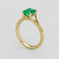 1.31 Ct. Emerald Ring, 18K Yellow Gold 2