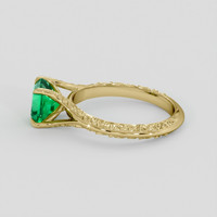 1.31 Ct. Emerald Ring, 18K Yellow Gold 4