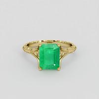 2.59 Ct. Emerald Ring, 18K Yellow Gold 1