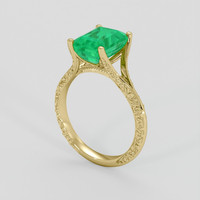 2.59 Ct. Emerald Ring, 18K Yellow Gold 2