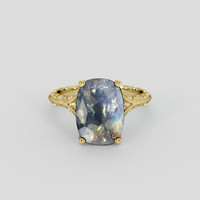4.30 Ct. Rainbow Moonstone Ring, 18K Yellow Gold 1