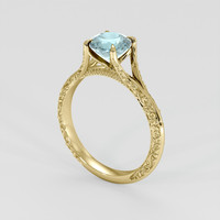 1.74 Ct. Greenish Blue Aquamarine Ring, 18K Yellow Gold 2