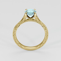 1.74 Ct. Greenish Blue Aquamarine Ring, 18K Yellow Gold 3