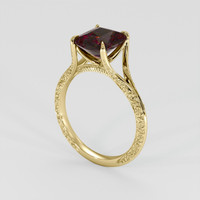 3.36 Ct. Purplish Red Garnet Ring, 18K Yellow Gold 2