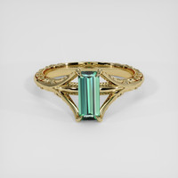 1.17 Ct. Green Tourmaline Ring, 18K Yellow Gold 1