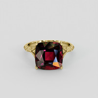 6.34 Ct. Red Garnet Ring, 18K Yellow Gold 1