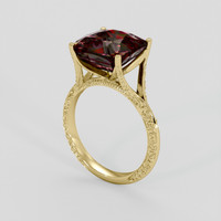 6.34 Ct. Red Garnet Ring, 18K Yellow Gold 2