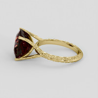 6.34 Ct. Red Garnet Ring, 18K Yellow Gold 4