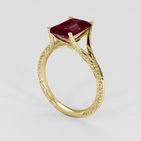 2.98 Ct. Red Garnet Ring, 18K Yellow Gold 2