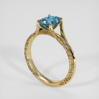 1.14 Ct. Sky Blue Topaz Ring, 18K Yellow Gold 2