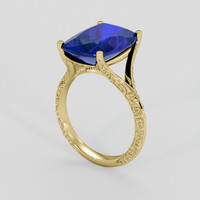 6.78 Ct. Blue Tanzanite Ring, 18K Yellow Gold 2