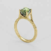 4.00 Ct. Green Tourmaline Ring, 18K Yellow Gold 2