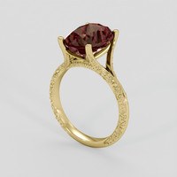 6.71 Ct. Pinkish Red Malaya Garnet Ring, 18K Yellow Gold 2