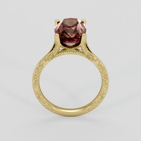 6.71 Ct. Pinkish Red Malaya Garnet Ring, 18K Yellow Gold 3