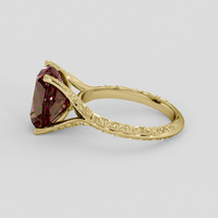 6.71 Ct. Pinkish Red Malaya Garnet Ring, 18K Yellow Gold 4