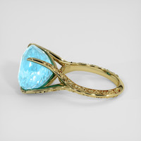 10.32 Ct. Blue Aquamarine Ring, 18K Yellow Gold 4