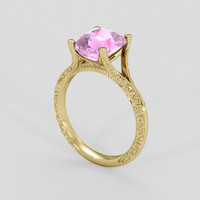 3.06 Ct. Pink Spinel Ring, 18K Yellow Gold 2