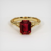 3.37 Ct. Ruby Ring, 18K Yellow Gold 1