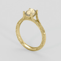 1.49 Ct. Peach Sapphire Ring, 18K Yellow Gold 2