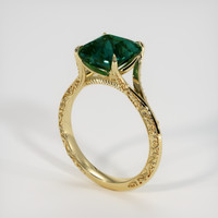 4.10 Ct. Bluish Green Sapphire Ring, 18K Yellow Gold 2