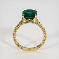 4.10 Ct. Bluish Green Sapphire Ring, 18K Yellow Gold 3