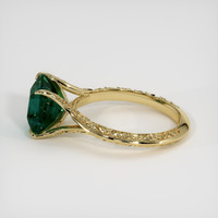 4.10 Ct. Bluish Green Sapphire Ring, 18K Yellow Gold 4