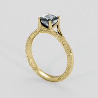 1.29 Ct. Bluish Green Sapphire Ring, 18K Yellow Gold 2